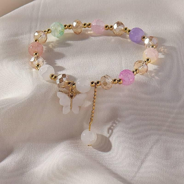 CRYSTAL BEADED BUTTERFLY BRACELET