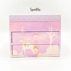 PINK WOODEN JEWELRY VANITY