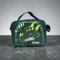 GREEN DINOSAUR INSULATED LUNCH BAG
