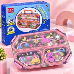 COOL & PRACTICAL STAINLESS STEEL COMPARTMENT LUNCH BOX