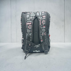 BLACK RED FLAP OVER BACKPACK