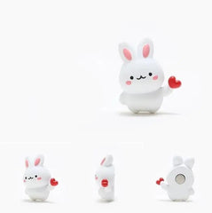6 X ADORABLE BUNNY FRIDGE MAGNETS SET SPARKLES