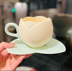 TULIP COFFEE CUP SAUCER SPARKLES