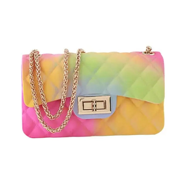 PASTEL RAINBOW QUILTED HANDBAG