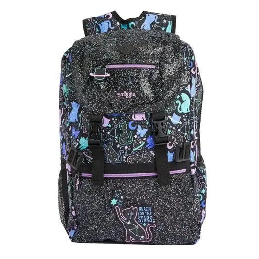 ORIGINAL BLACK KITTY LIMITLESS FOLDOVER BACKPACK SPARKLES