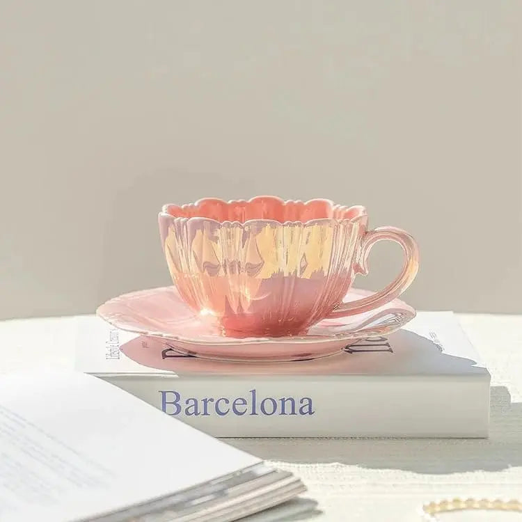GLOSSY CERAMIC CAPPUCCINO MUG SPARKLES