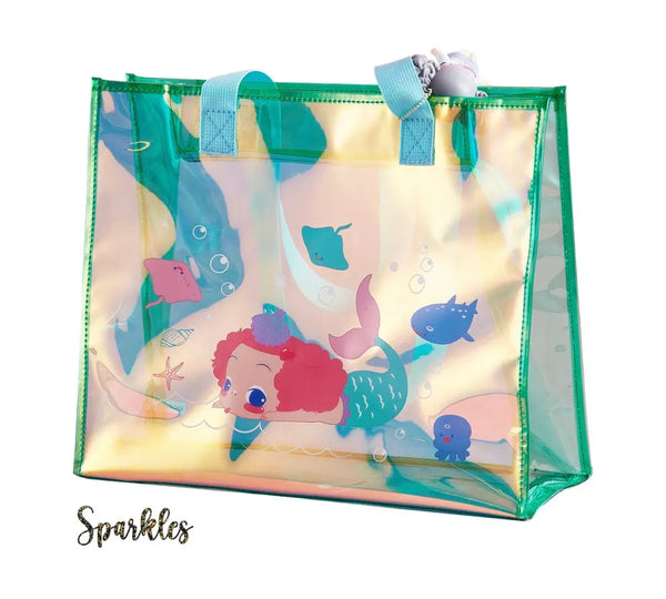 HOLOGRAPHIC SHOULDER TOTE BAG