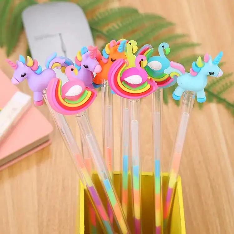 CUTE RAINBOW GEL PEN SPARKLES