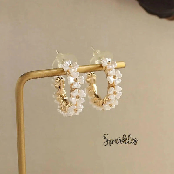 FLORAL HOOP EARRINGS