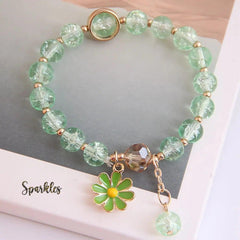 FLOWER CHARM BEADED BRACELET