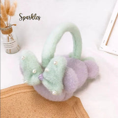 PEARL BOW EARMUFFS FOR WINTER