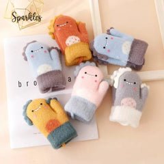 CUTE WARM DINOSAUR GLOVES FOR WINTER