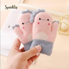 CUTE WARM DINOSAUR GLOVES FOR WINTER
