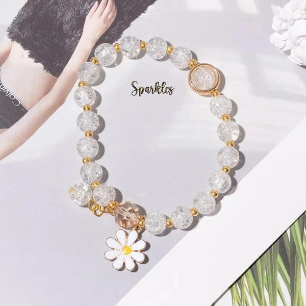 FLOWER CHARM BEADED BRACELET