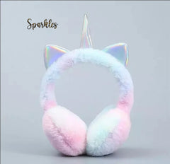 RAINBOW PLUSH EARMUFFS FOR WINTER