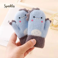 CUTE WARM DINOSAUR GLOVES FOR WINTER