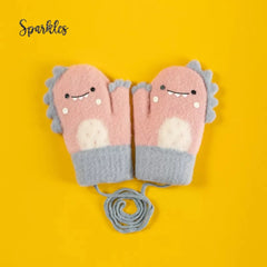 CUTE WARM DINOSAUR GLOVES FOR WINTER