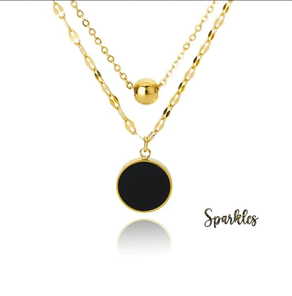 BLACK ONYX DOUBLE CHAIN