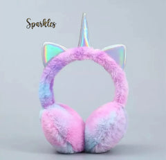 RAINBOW PLUSH EARMUFFS FOR WINTER