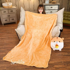 CUTE HAMSTER PLUSH BLANKET FOR WINTER