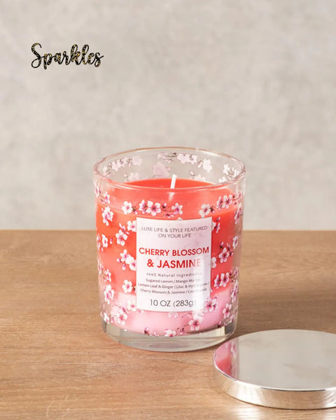 HOME FRAGRANCE CHERRY BLOSSOM AND JASMINE SCENTED CANDLE