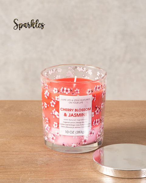 HOME FRAGRANCE CHERRY BLOSSOM AND JASMINE SCENTED CANDLE