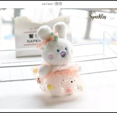 GLITTERY BUNNY KEYCHAIN SPARKLES