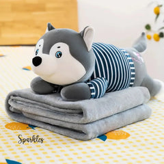 HUSKY PLUSH BLANKET FOR WINTER