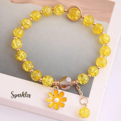 FLOWER CHARM BEADED BRACELET