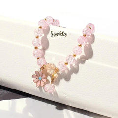 FLOWER CHARM BEADED BRACELET