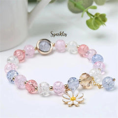 FLOWER CHARM BEADED BRACELET