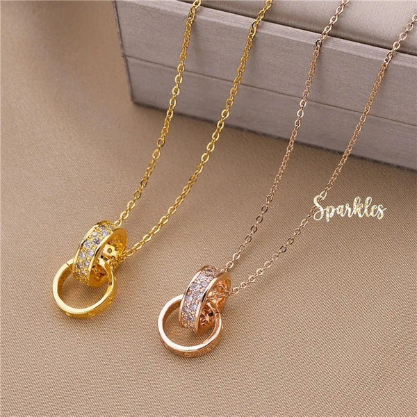 CUBIC ZIRCONIA RING NECKLACE