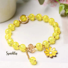 FLOWER CHARM BEADED BRACELET