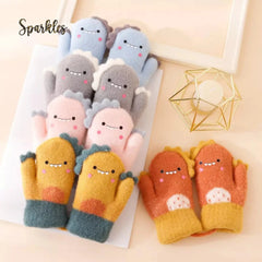 CUTE WARM DINOSAUR GLOVES FOR WINTER