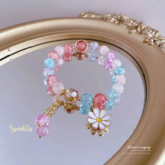 FLOWER CHARM BEADED BRACELET