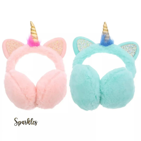 GLITTERY UNICORN EARMUFFS FOR WINTER