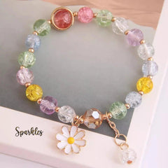 FLOWER CHARM BEADED BRACELET