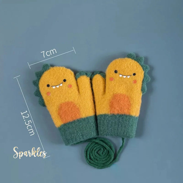 CUTE WARM DINOSAUR GLOVES FOR WINTER