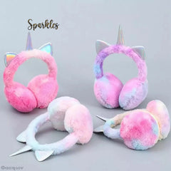 RAINBOW PLUSH EARMUFFS FOR WINTER