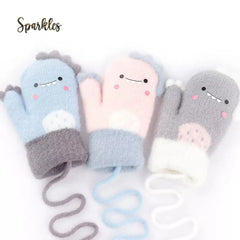 CUTE WARM DINOSAUR GLOVES FOR WINTER