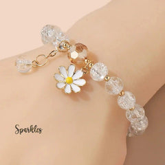 FLOWER CHARM BEADED BRACELET