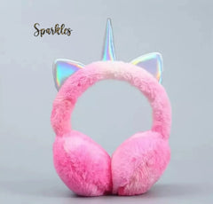 RAINBOW PLUSH EARMUFFS FOR WINTER